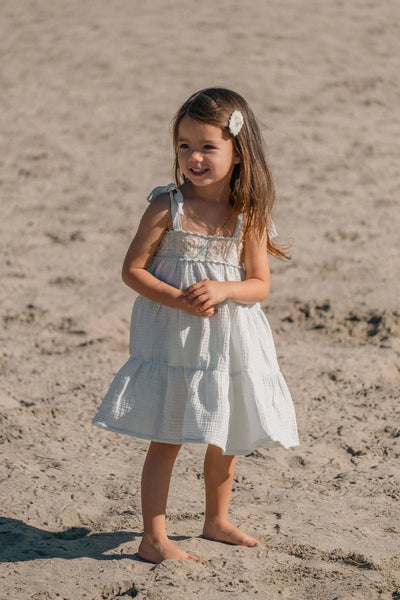 Crochet Dress in Blue Bouquet