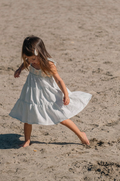 Crochet Dress in Blue Bouquet
