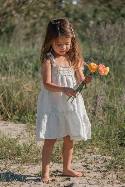 Crochet Dress in Blue Bouquet