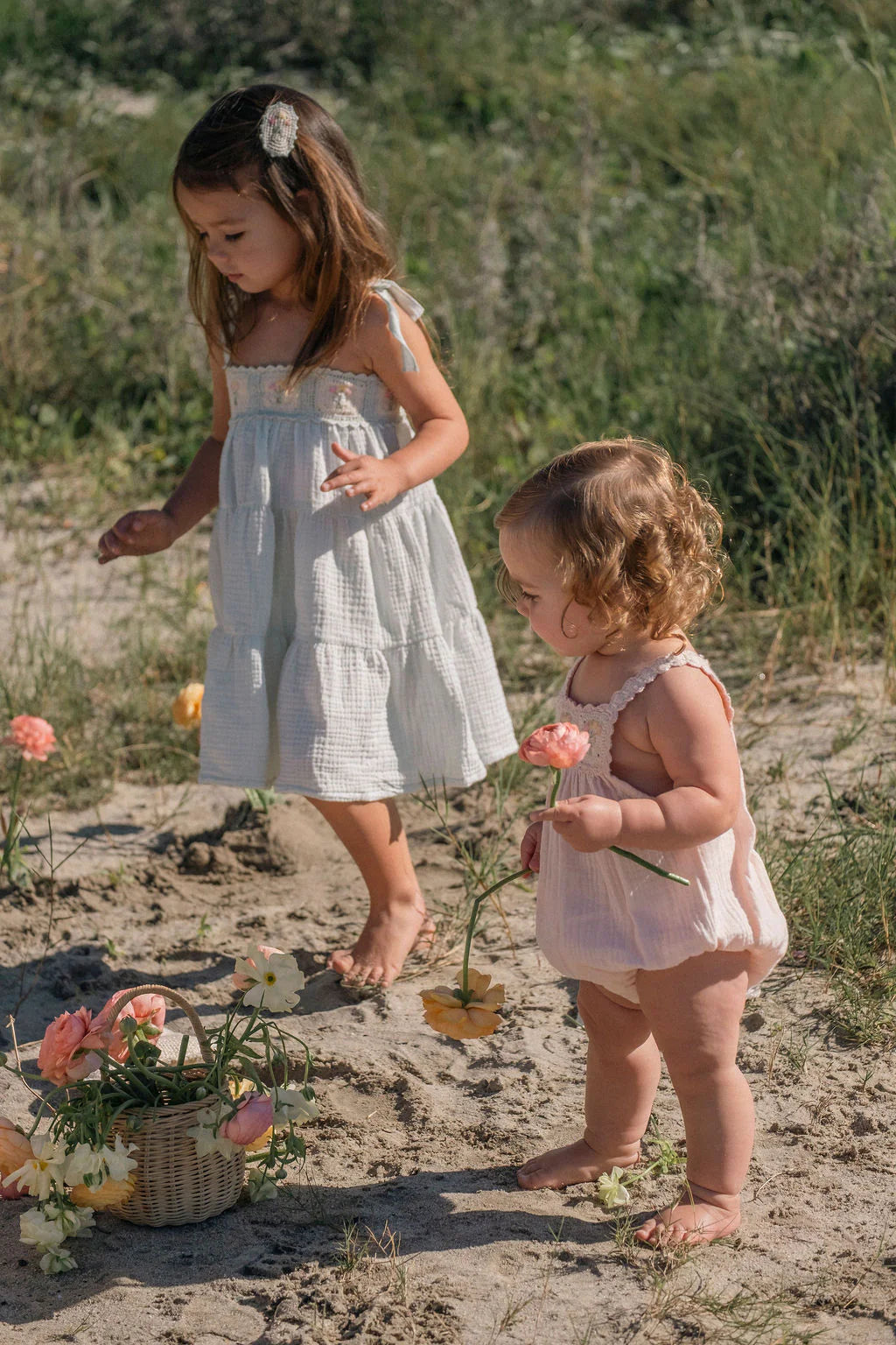 Crochet Dress in Blue Bouquet