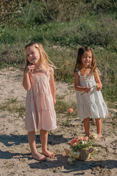 Crochet Dress in Pink Bouquet
