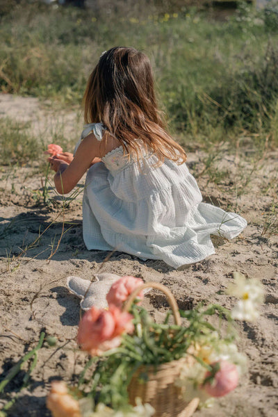 Crochet Dress in Blue Bouquet