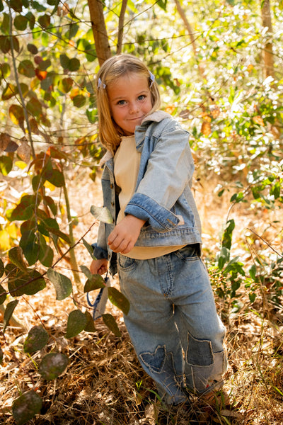 Patchwork Heart Pants - Denim - Twinkle Twinkle Little One