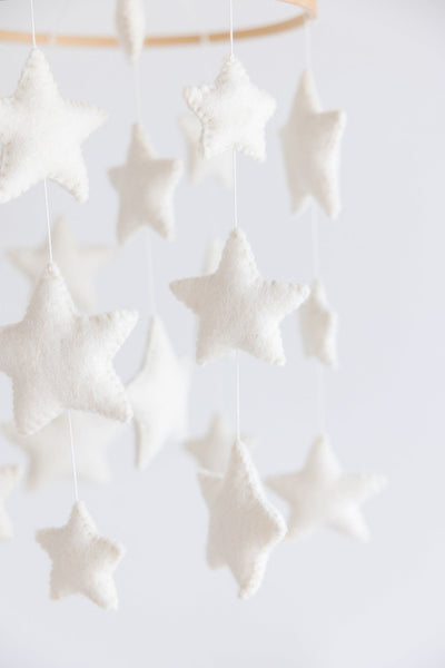 Felt White Stars Mobile - Twinkle Twinkle Little One