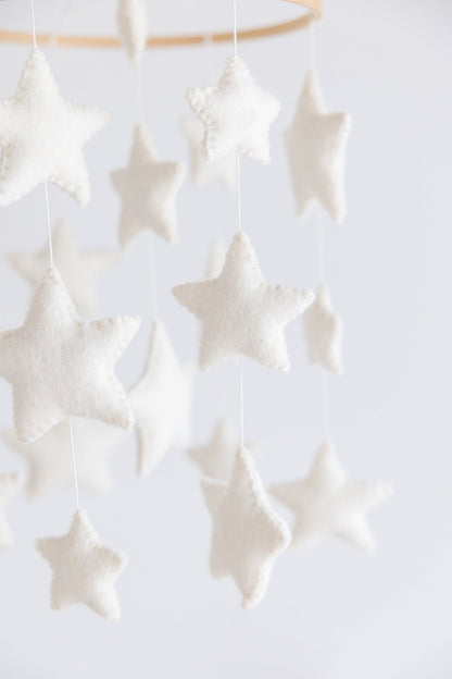 Felt White Stars Mobile - Twinkle Twinkle Little One