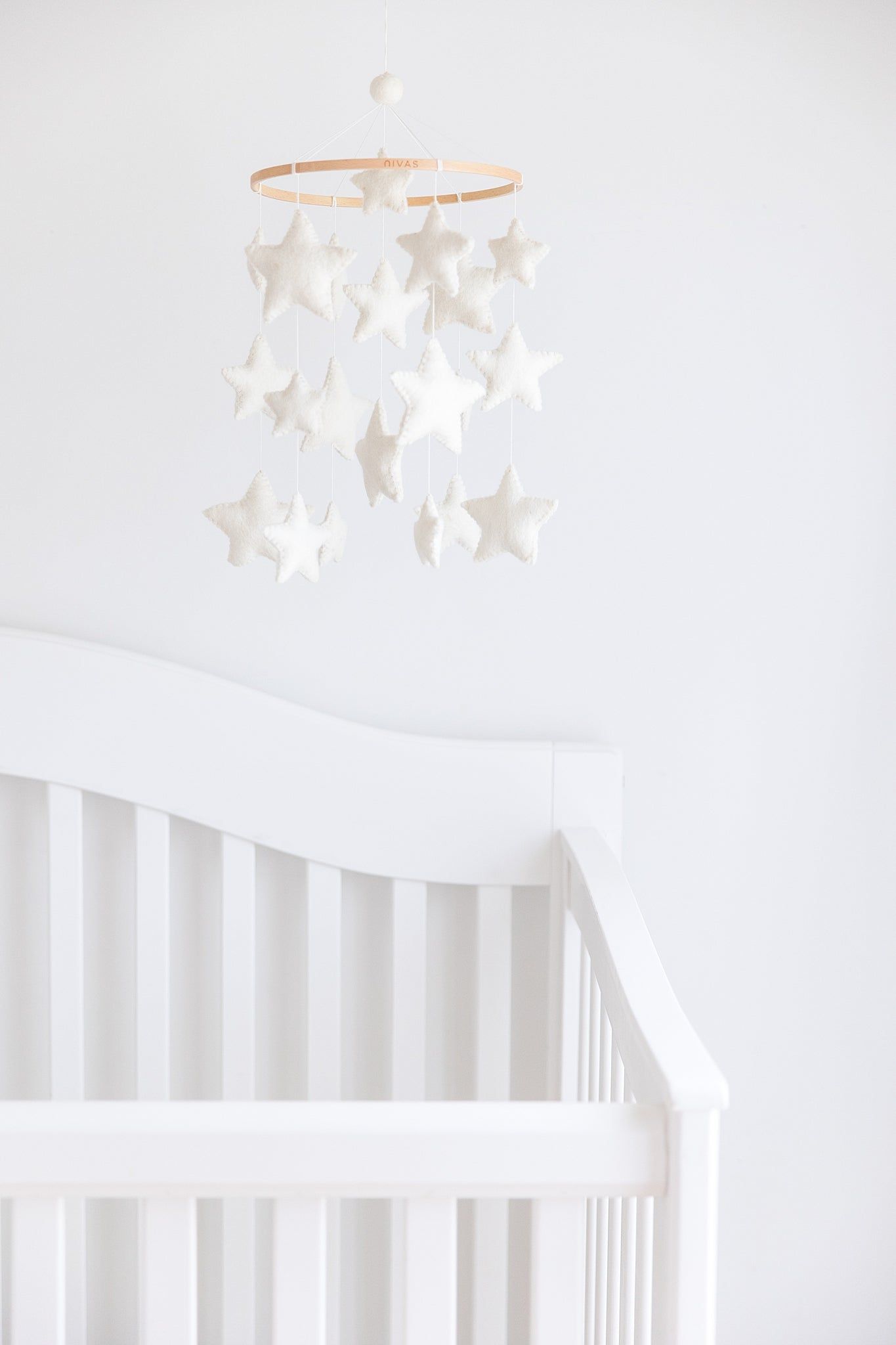 Felt White Stars Mobile - 0