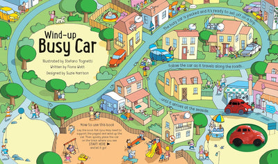 Wind-Up Busy Car: A Toy and Book Gift Featuring a Driving Journey Through Towns and the Countryside