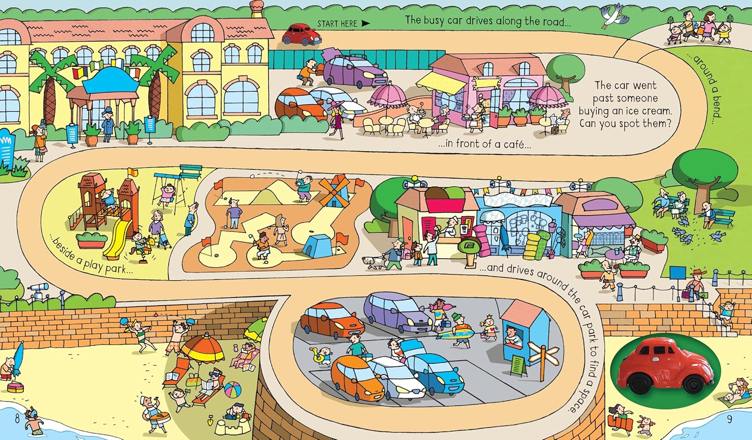 Wind-Up Busy Car: A Toy and Book Gift Featuring a Driving Journey Through Towns and the Countryside