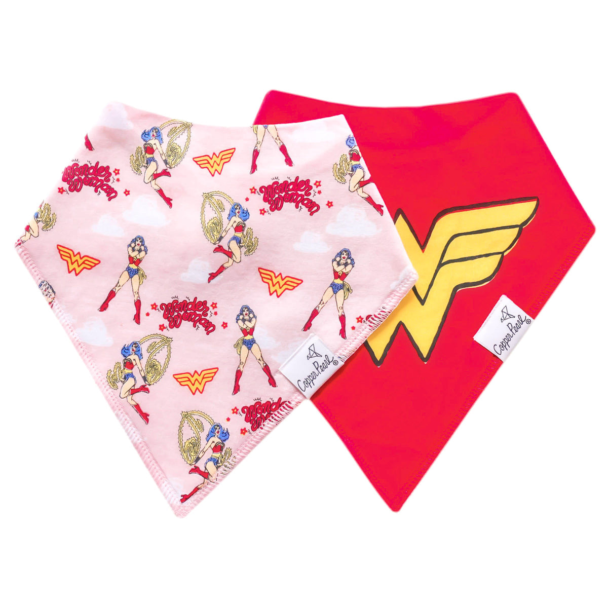 Wonder Woman Baby Bandana Bibs (Set of Two)