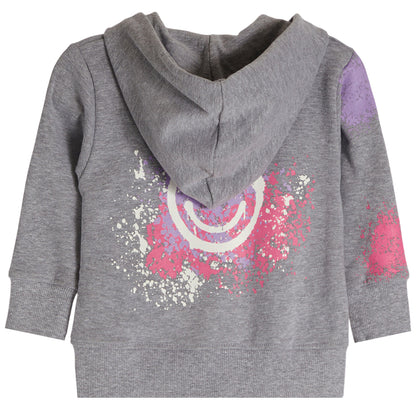Little Mish Happy Girl Graffiti Zip Hoody - Heather - Twinkle Twinkle Little One