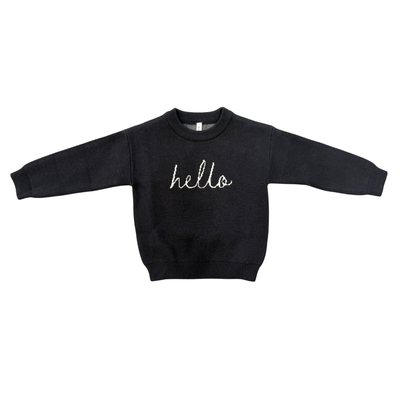 Baby Hello Knit Sweater & Pants Set - Charcoal
