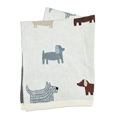 Buddy Dog - Organic Jacquard Sweater Knit Baby Blanket - Twinkle Twinkle Little One