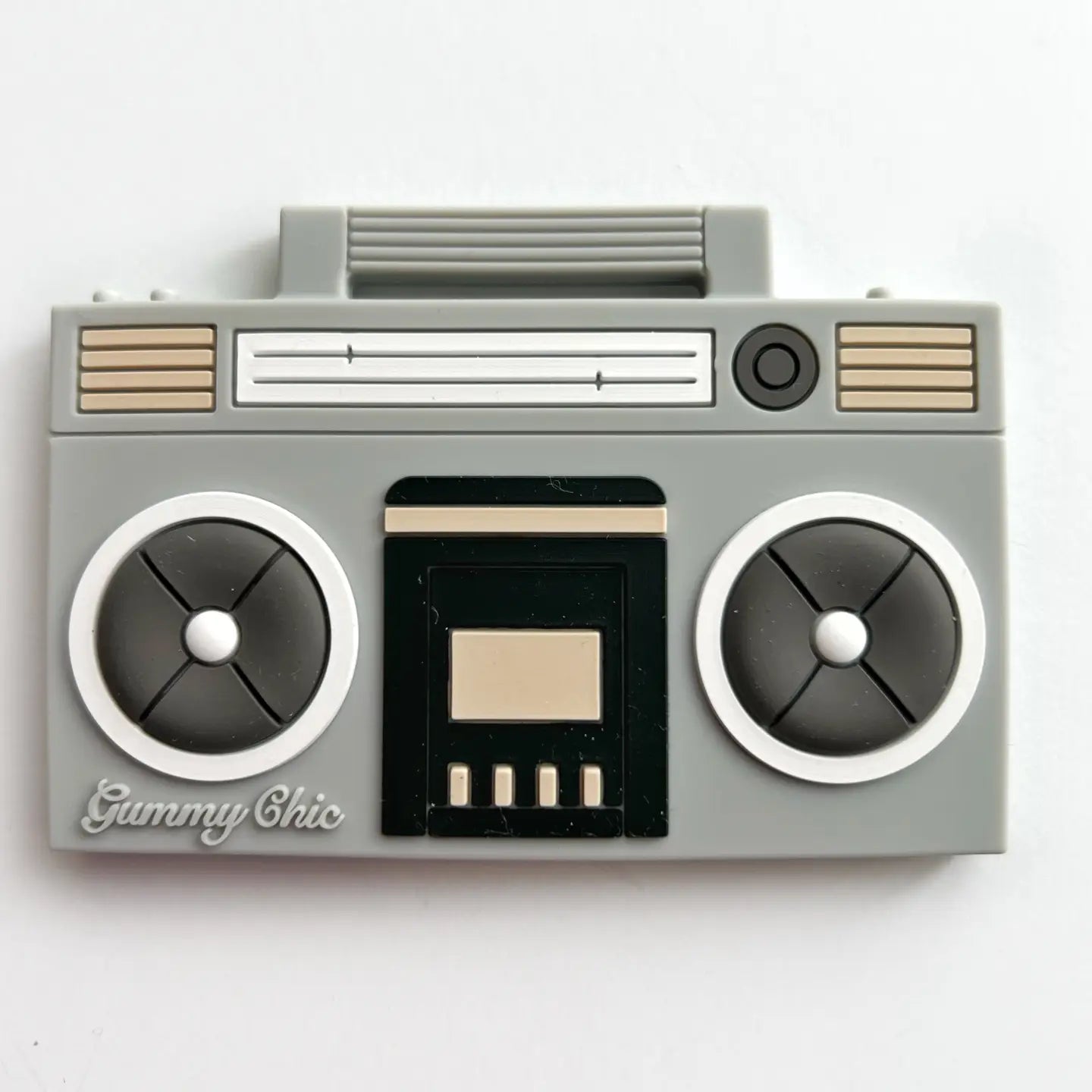 Boom Box Radio Silicone Teething Toy - Grey
