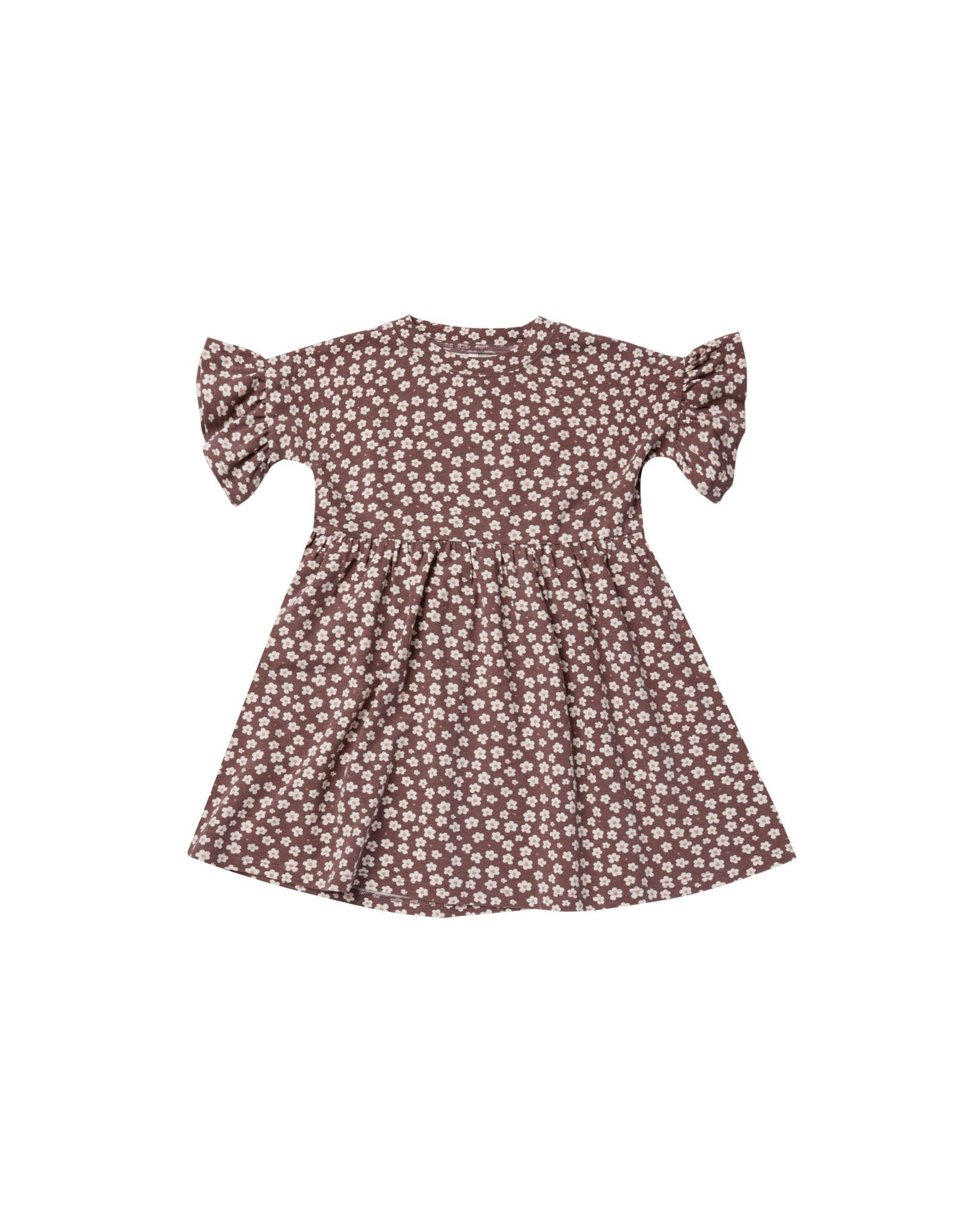 Rylee + Cru Plum Ditsy Jersey Babydoll Dress - Twinkle Twinkle Little One