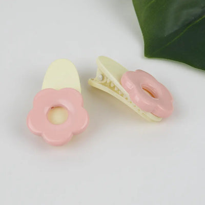2 Piece Macaron Acrylic Hair Clip-Flower