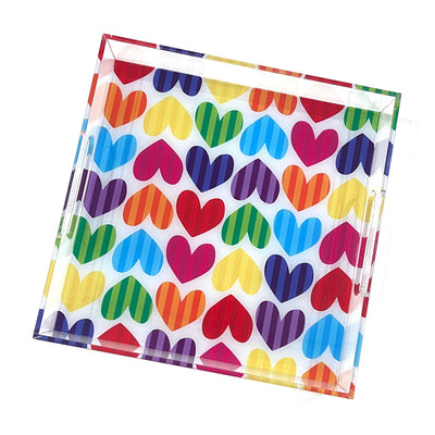 Hearts & Stripes Acrylic Tray - Twinkle Twinkle Little One