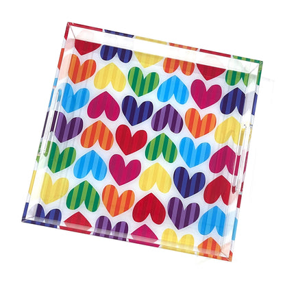 Hearts & Stripes Acrylic Tray - Twinkle Twinkle Little One