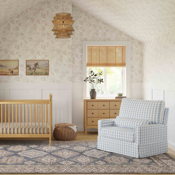 Namesake Crawford Pillowback Chair and a Half Comfort Swivel Glider - Twinkle Twinkle Little One