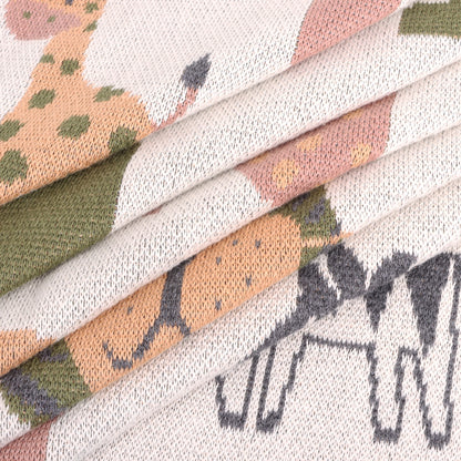 Alphabet Blue - Organic Jacquard Sweater Knit Baby Blanket - Twinkle Twinkle Little One