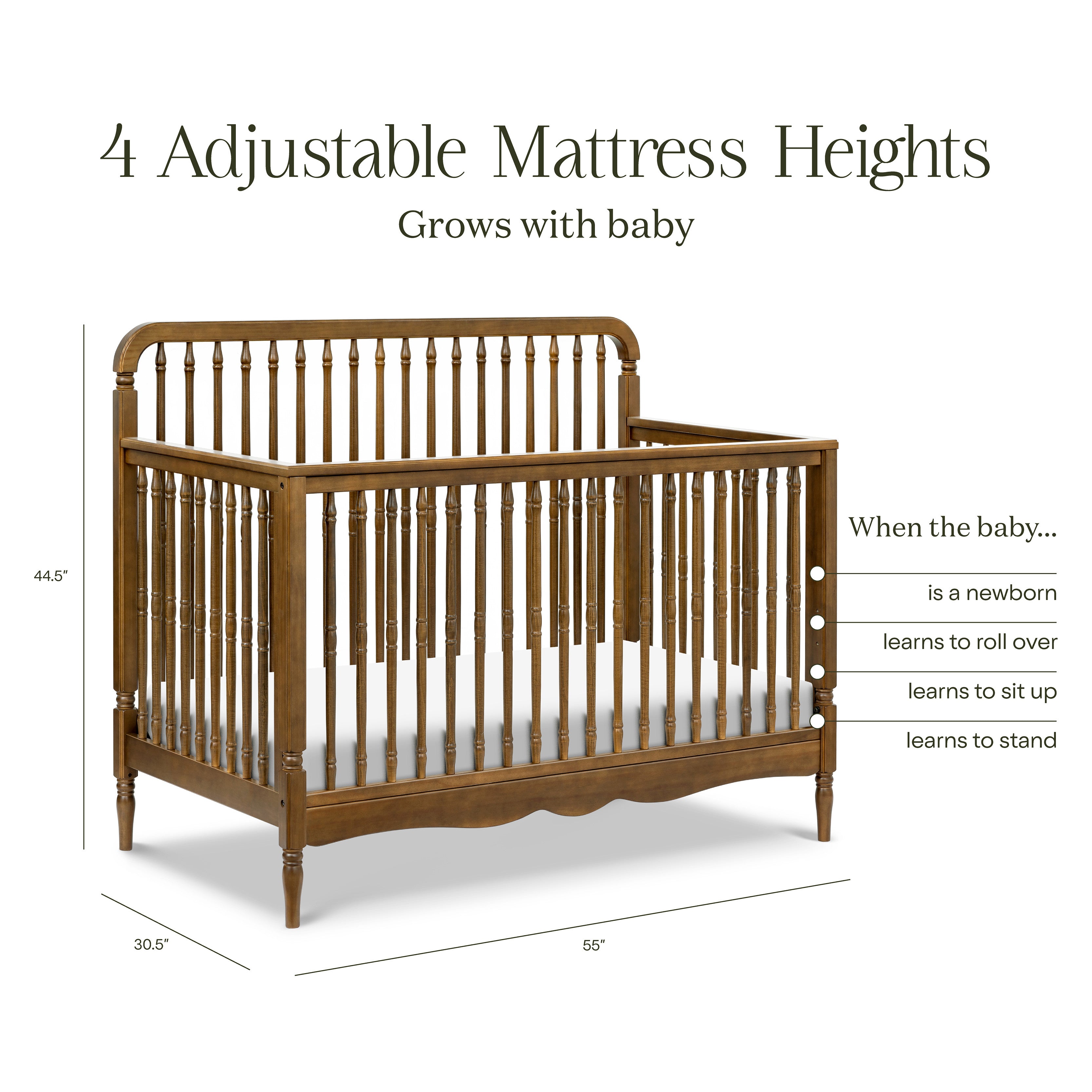 Namesake Liberty 4-in-1 Convertible Spindle Crib - Twinkle Twinkle Little One