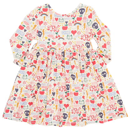 Girls Bamboo Steph Dress - Journal Doodle - Twinkle Twinkle Little One
