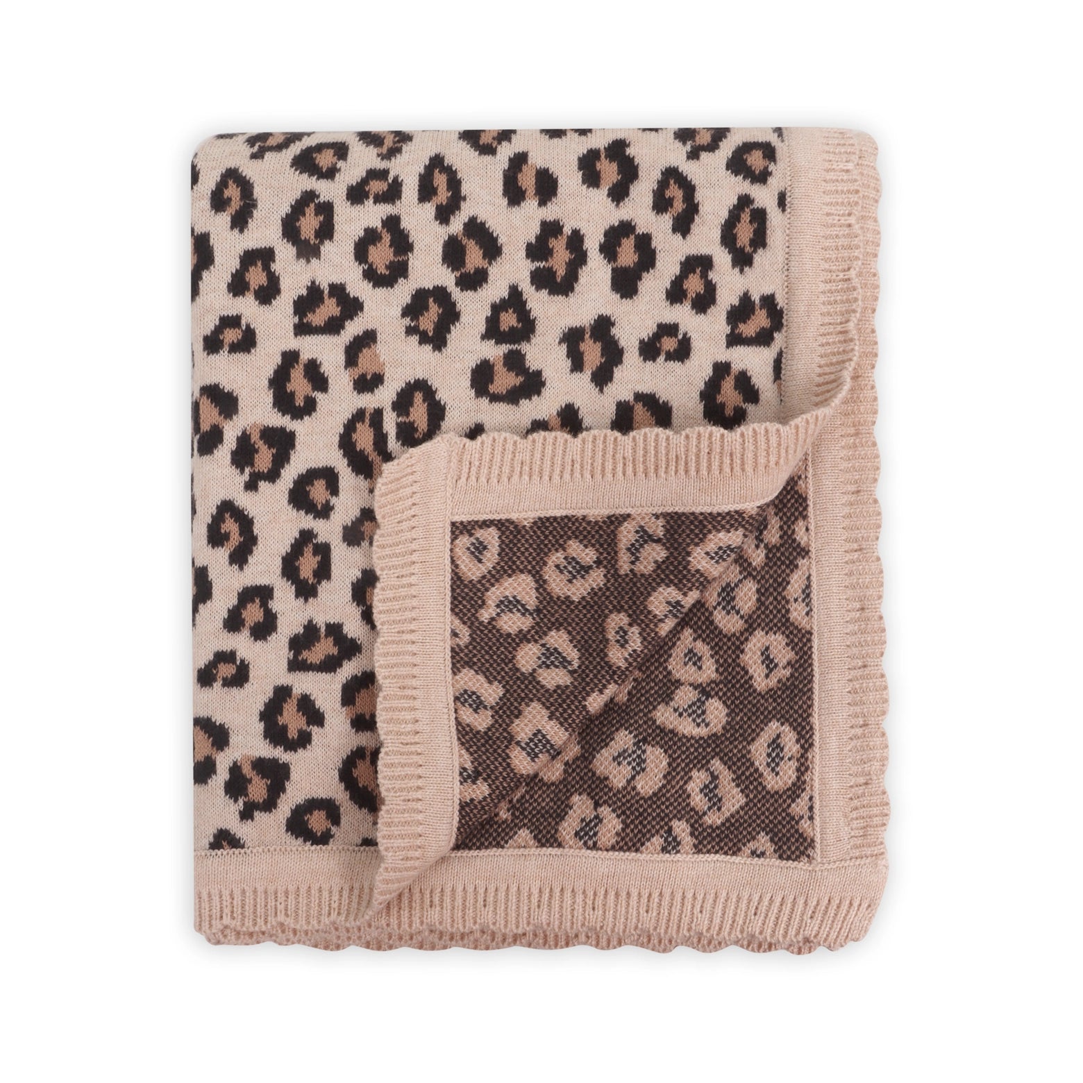 Leopard Animal Organic Cotton Jacquard Knit Baby Blanket | Twinkle ...