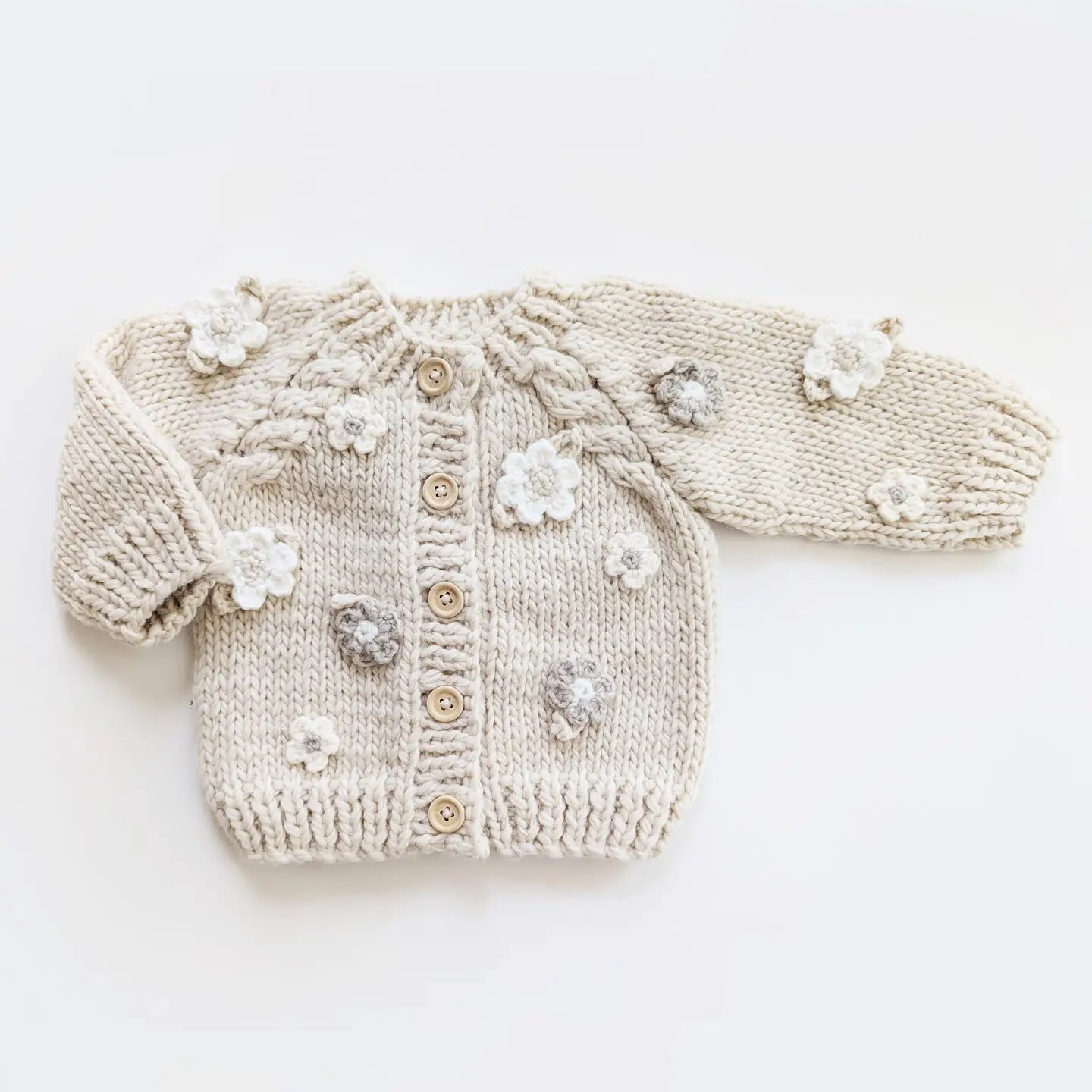 Flower Cardigan Sweater - Natural - Twinkle Twinkle Little One