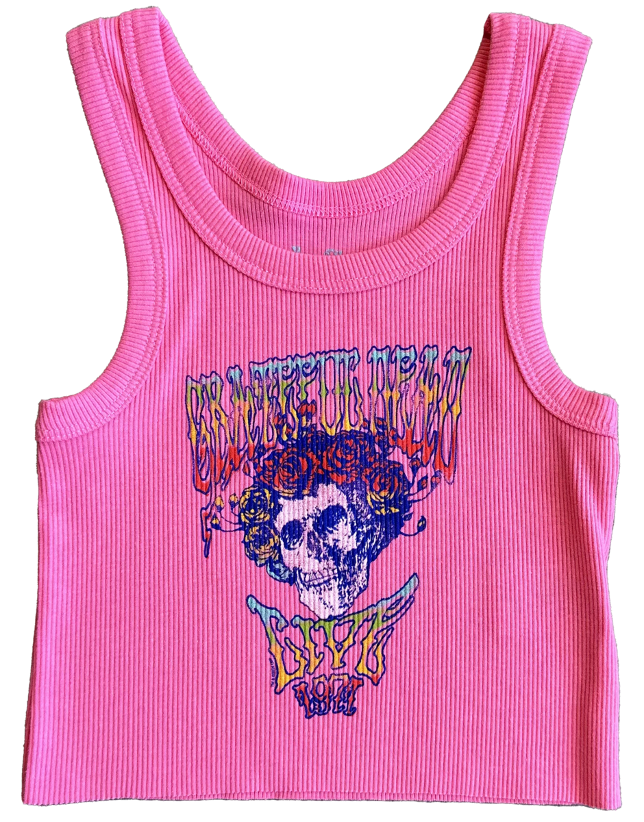 Grateful Dead Pink Not-Quite Crop Tank | Twinkle Twinkle Little One