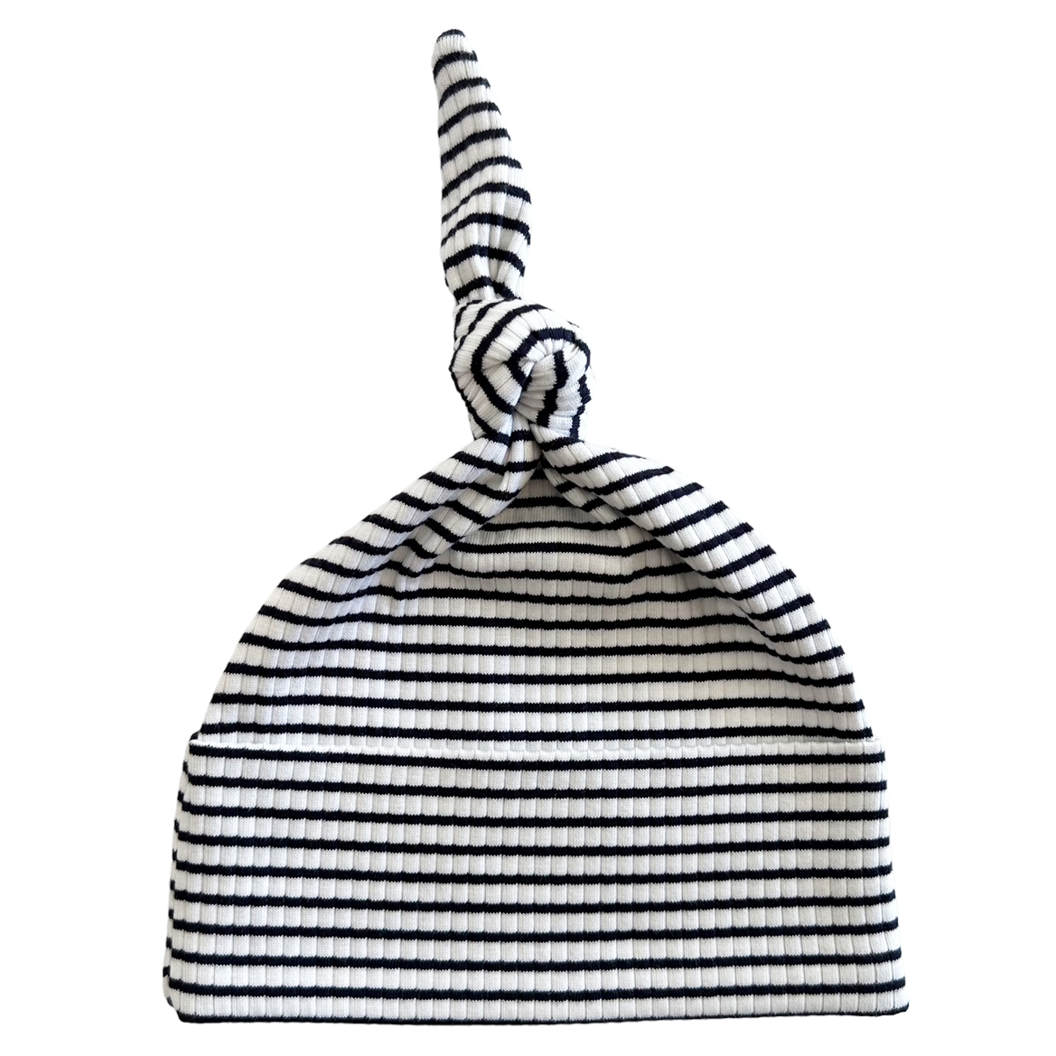 Black Stripe Organic Ribbed Beanie - Twinkle Twinkle Little One