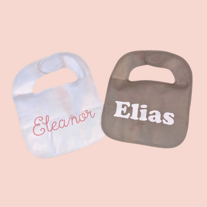 Sugar + Maple Personalized Bib | Centered Name - Twinkle Twinkle Little One