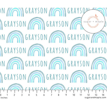 Sugar + Maple Plush Minky Fleece Personalized Blanket | Rainbow - Twinkle Twinkle Little One