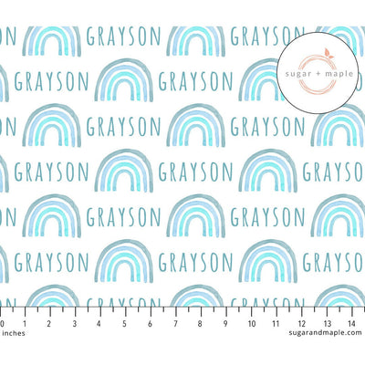 Sugar + Maple Plush Minky Fleece Personalized Blanket | Rainbow - Twinkle Twinkle Little One