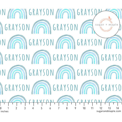 Sugar + Maple Plush Minky Fleece Personalized Blanket | Rainbow - Twinkle Twinkle Little One