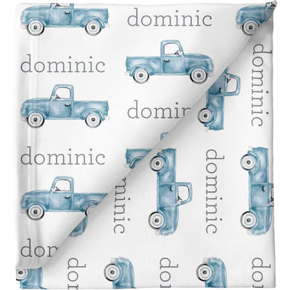 Sugar + Maple Personalized Stretchy Blanket | Trucks - Twinkle Twinkle Little One