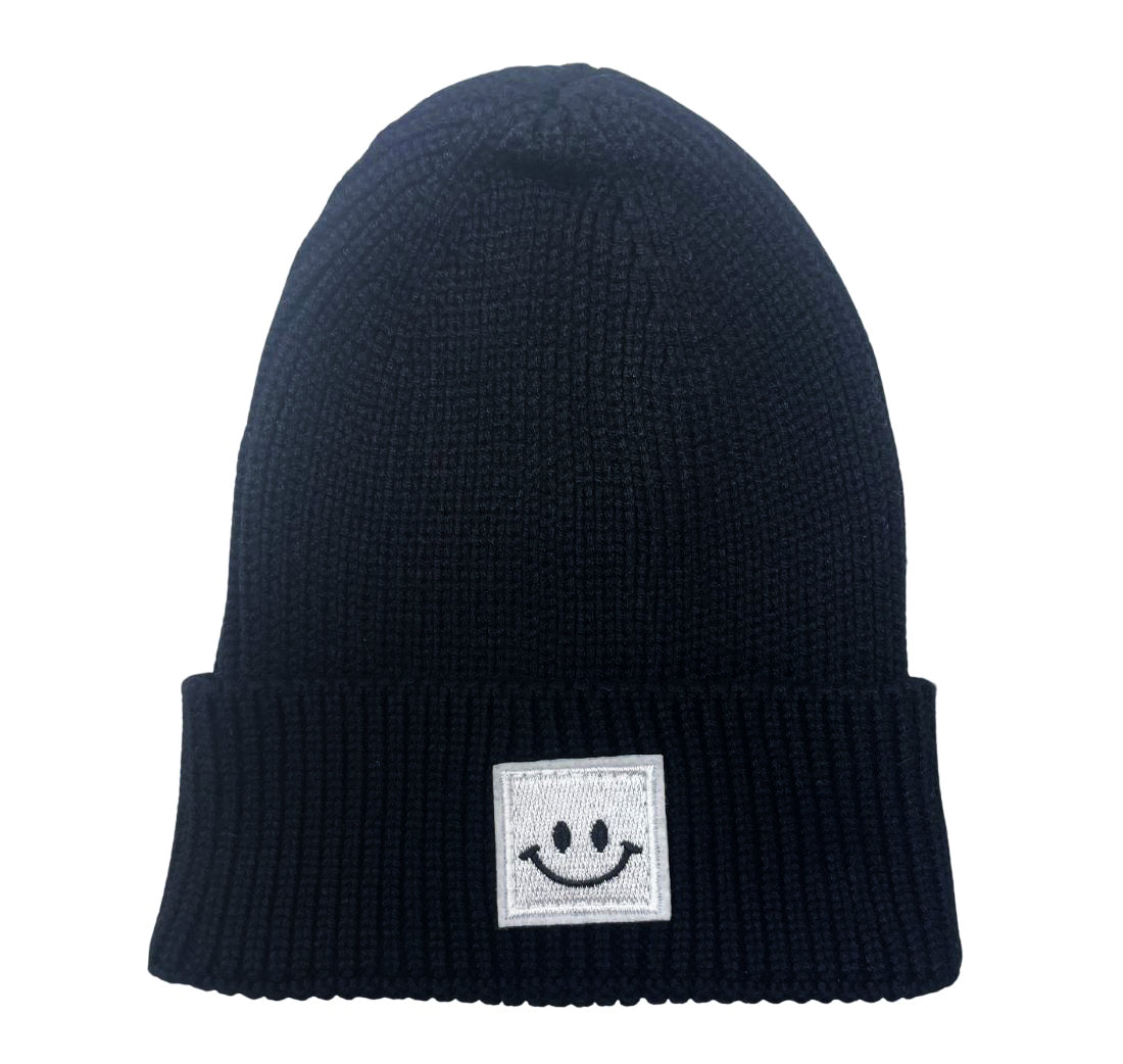 Buy black Smiley Patch Winter Beanie-Infant