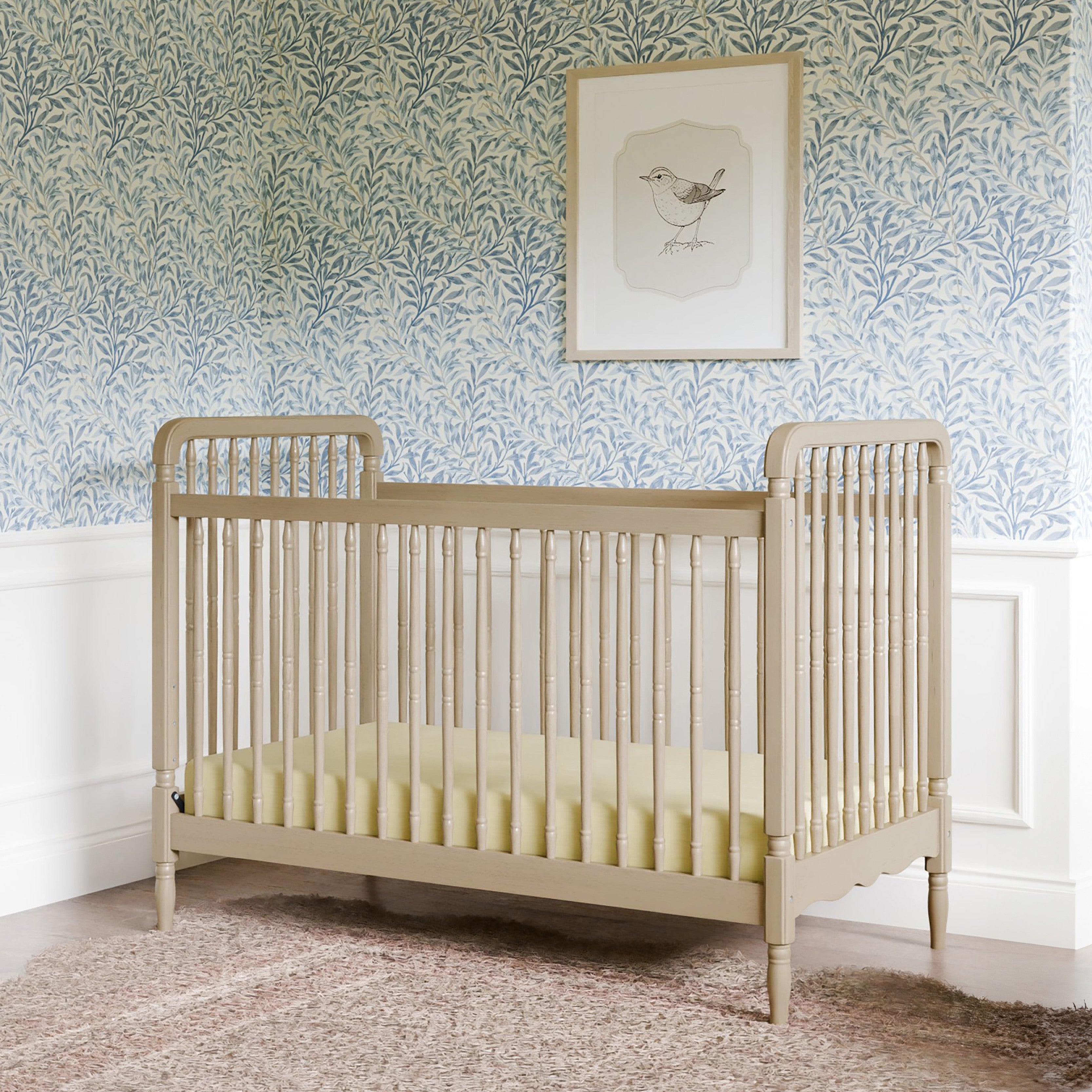 Namesake Liberty 3-in-1 Convertible Spindle Crib with Toddler Bed Conversion Kit