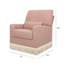 Namesake Crawford Pillowback Comfort Swivel Glider | Boucle with Tassel Fringe-5