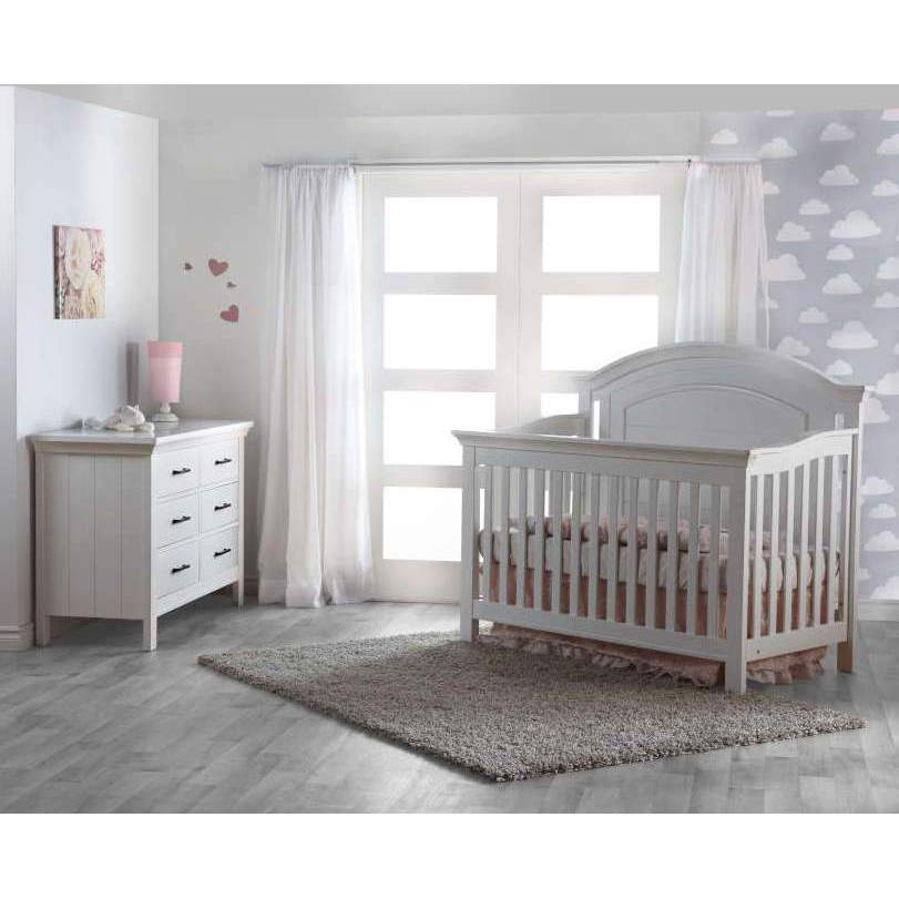 Buy vintage-white Pali Como Arch Forever Crib + Double Dresser Set