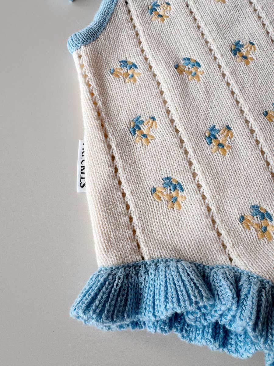 Bloom Pointelle Tie Romper - Pansy