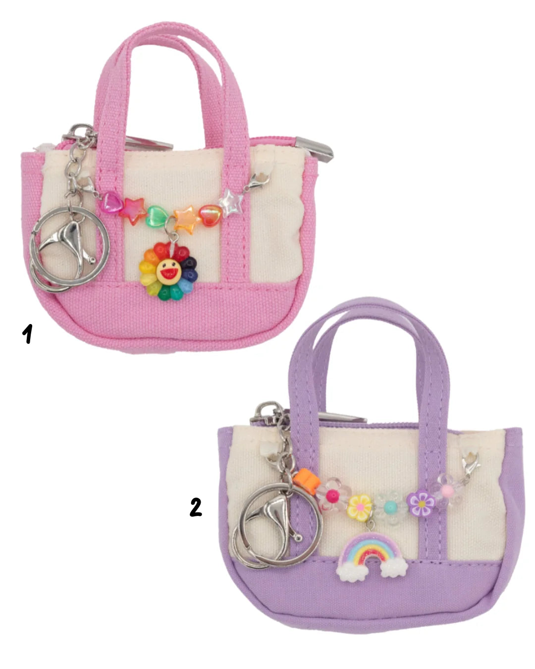 Mini Canvas Bag Keychains