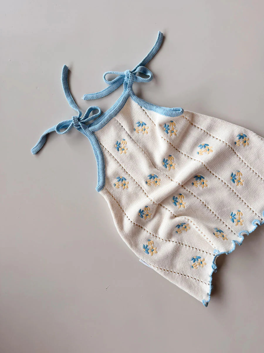 Bloom Pointelle Tie Dress - Pansy