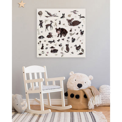 Curious Animals Stretched Canvas Wall Art - Twinkle Twinkle Little One