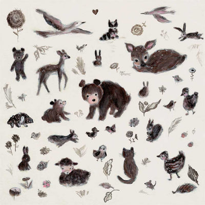 Curious Animals Stretched Canvas Wall Art - Twinkle Twinkle Little One