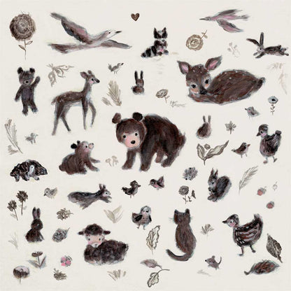 Curious Animals Stretched Canvas Wall Art - Twinkle Twinkle Little One