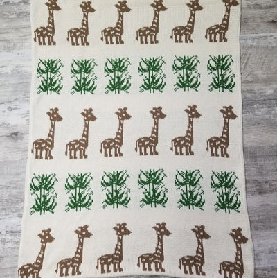 Giraffe Double Cotton Knit Blanket