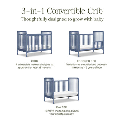 Namesake Liberty 3-in-1 Convertible Spindle Crib with Toddler Bed Conversion Kit