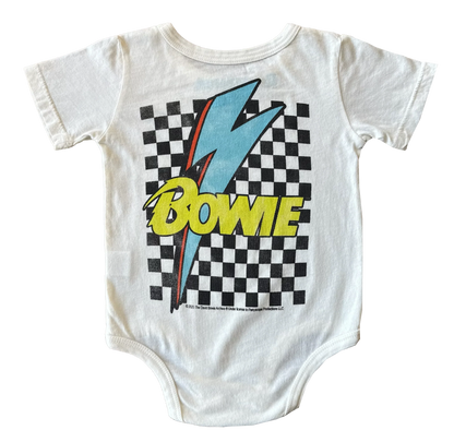 David Bowie Checkered Bolt Onesie - Vintage white - Twinkle Twinkle Little One