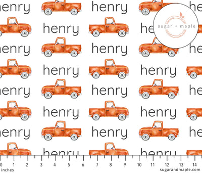 Sugar + Maple Plush Minky Fleece Personalized Blanket | Trucks - Twinkle Twinkle Little One