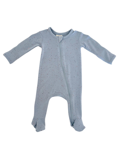 Newborn Glacier Speckle 2-Way Zip Footie - Twinkle Twinkle Little One