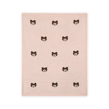 Brown Bear Organic Cotton Jacquard Knit Baby Blanket - Twinkle Twinkle Little One